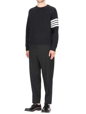 Thom Browne 4-bar Raglan Sleeve Crewneck Sweatshirt