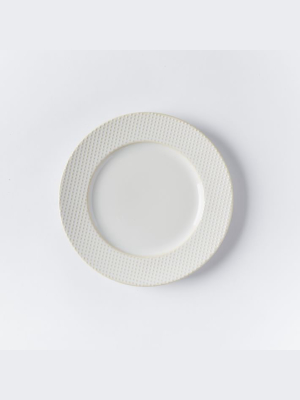 Textured Salad Plates - White (dots)