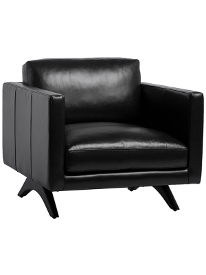 Rogers Leather Chair, Cortina Black