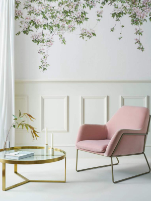 Classic Clematis Mural Wallpaper In White By Sian Zeng