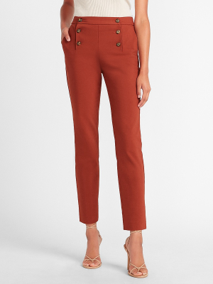 High Waisted Side Button Ankle Pant