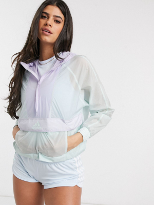 Adidas Outdoors Cropped Wind Jacket In Mint