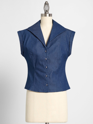 Nifty Fifties Denim Blouse