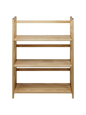 38" 3-shelf Folding Bookcase - Flora Home