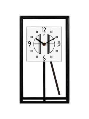 Infinity Instruments 20090bk-933 7.25 X 13 Inch Decorative Modern/minimalist Pendulum Tabletop Clock, Black