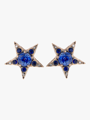 Diamond And Sapphire Earrings