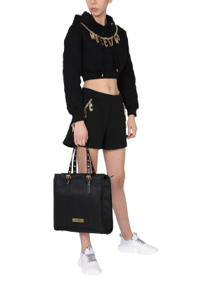 Moschino Chain Embellished Quilted Shorts