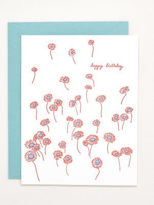 Floating Flower Birthday Card