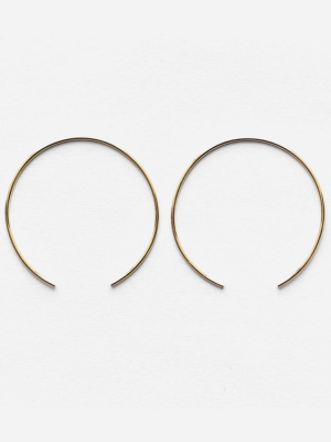 Large Open Circle Threader Earrings 14kgf