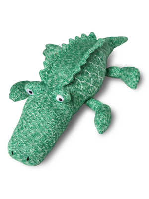 5"x22" Alligator Knit Throw Pillow Green - Pillowfort™