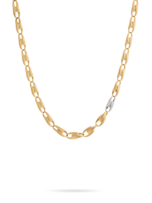 Marco Bicego® Lucia Collection 18k Yellow Gold And Diamond Medium Link Chain Necklace