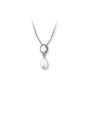 Pearl Drop Pendant With Clear Stone