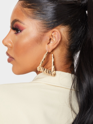 Gold Buckle Detail Trial Hoop Earrings