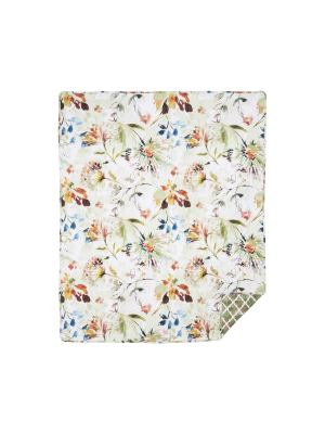 C&f Home Watercolor Floral Cotton Quilted Throw