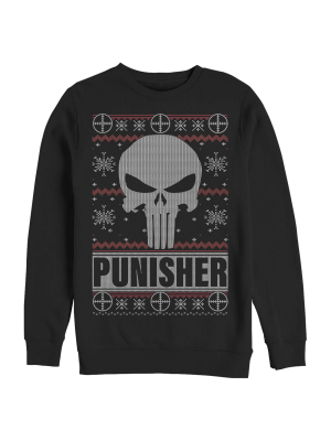 Men's Marvel Ugly Christmas Punisher Logo Sweatshirt