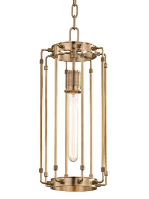 Hudson Valley Lighting Hyde Park Pendant - Aged Brass