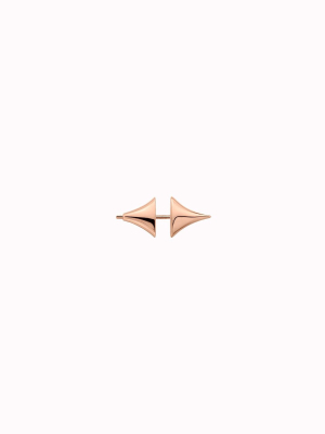 Single Rose Gold Vermeil Rose Thorn Bar Earring