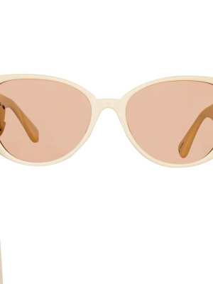 Sarandon Cat Eye Sunglasses In Cream