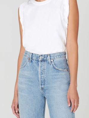 Citizens Of Humanity Jordana Rolled Sleeve Tee White