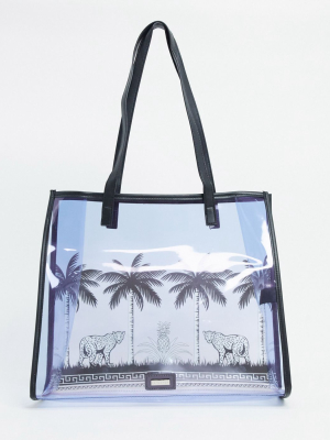 Skinnydip Palm Print Tote Bag In Purple