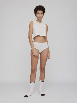 Cotton Jersey Deconstructed Briefs Milk