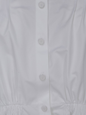 Jil Sander Mandarin Collar Pleated Shirt