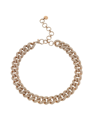 Jumbo Diamond Link Necklace - Rose Gold