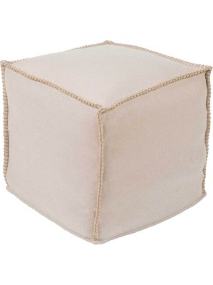 Simon Pouf Ivory/khaki