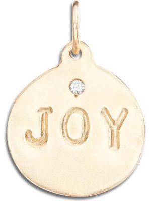 "joy" Disk Charm With Diamond