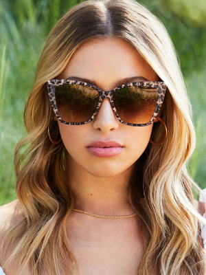 Becky Ii - Leopard Tortoise + Brown Gradient Sunglasses