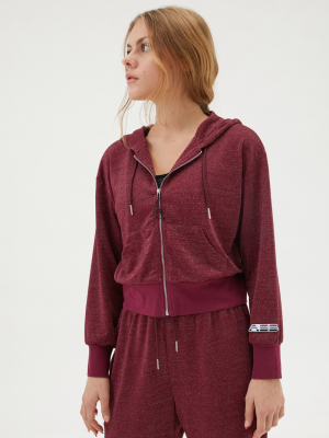 Adam Selman Sport Shrunken Zip-up Sweatshirt