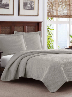 Solid Pelican Quilt & Sham Set Gray - Tommy Bahama