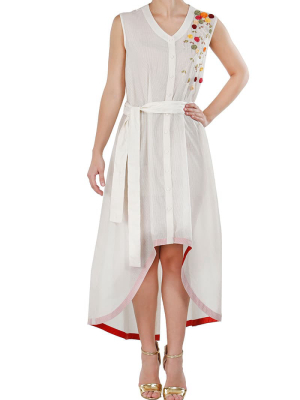 Asymmetric Front Tie-up Dress