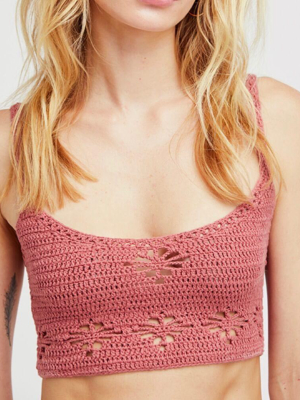 Free People Berkinette Crochet Bralette Crop Cami Top