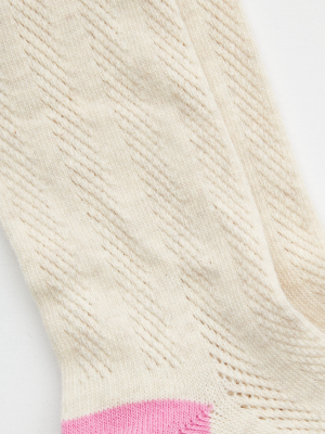 Aerie Pointelle Heathered Crew Socks