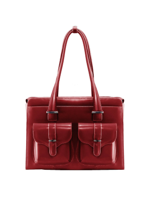 Mcklein Alexis 14" Leather Ladies' Laptop Briefcase (red)