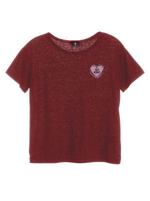 Go Away Heart Patch [distressed Women's 'baby Tee']