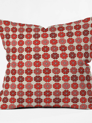 16"x16" Holli Zollinger Decoflower Throw Pillow Red - Deny Designs