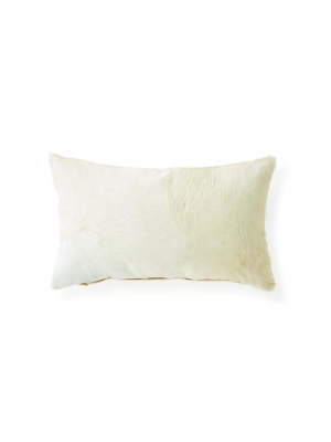 Ivory Cowhide - Lumbar Pillow