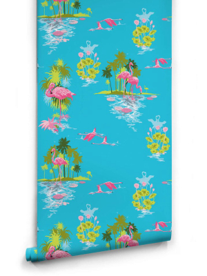 Flamingo Wallpaper In Day From The Kingdom Home Collection By Milton & King