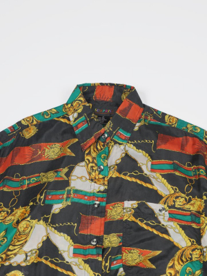 Silk Shirts Short Sleeve Patterned