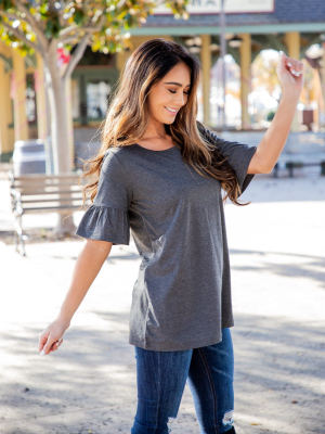 Solid Brooklyn  Top - Charcoal