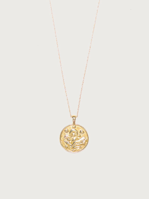 Anywhere, Anywhere Medallion Gold Plated Thin Necklace