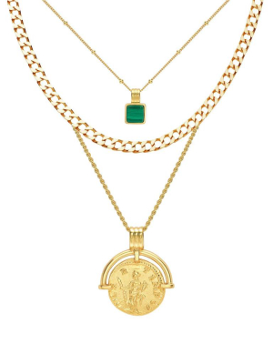 Lucy Williams Roman Coin Malachite Necklace Set