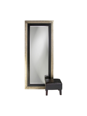 Rectangle Dawson Floor Mirror Silver/black - Howard Elliott