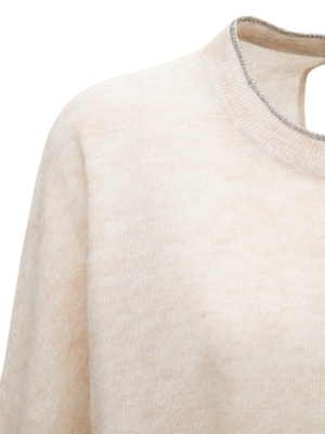 Brunello Cucinelli Beaded Neckline Knit Jumper