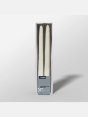 10" 2pk Unscented Taper Candle Set - Made By Design™