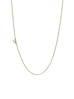 "v" Offset Initial Necklace