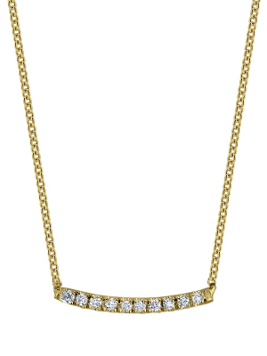 Mini Axis Necklace With White Pavé Diamonds