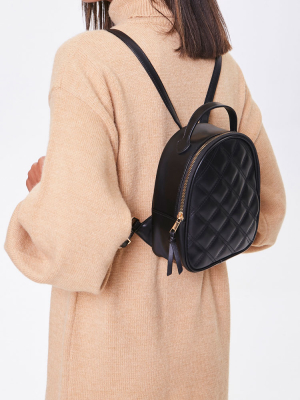 Quilted Faux Leather Backpack